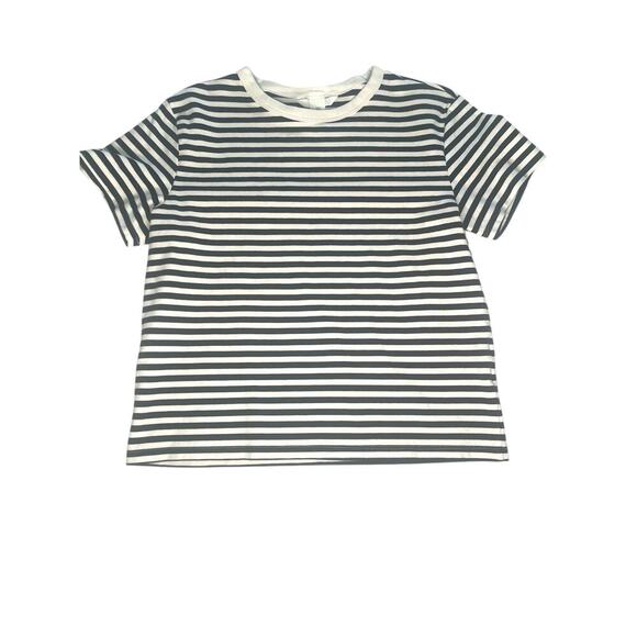 H&M  Striped Black and White Short-Sleeve Tee Size: M Women’s Everyday Casual - Picture 1 of 4